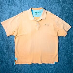 Orvis Polo Short Knit Size X-Large 100% Cotton Salmon Coral